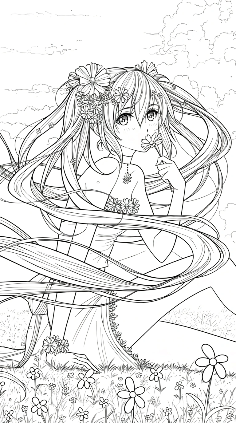 anime girl coloring pages - coloring pages for kids