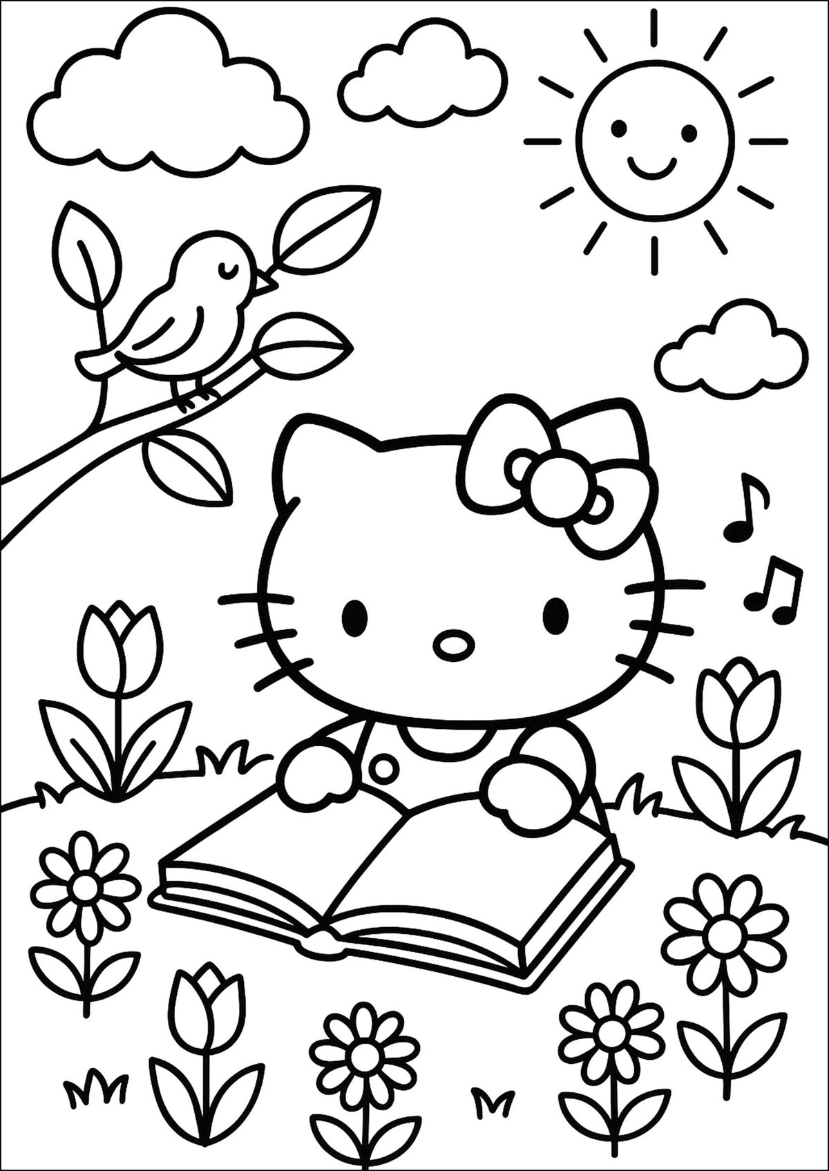 halloween hello kitty coloring pages - coloring books
