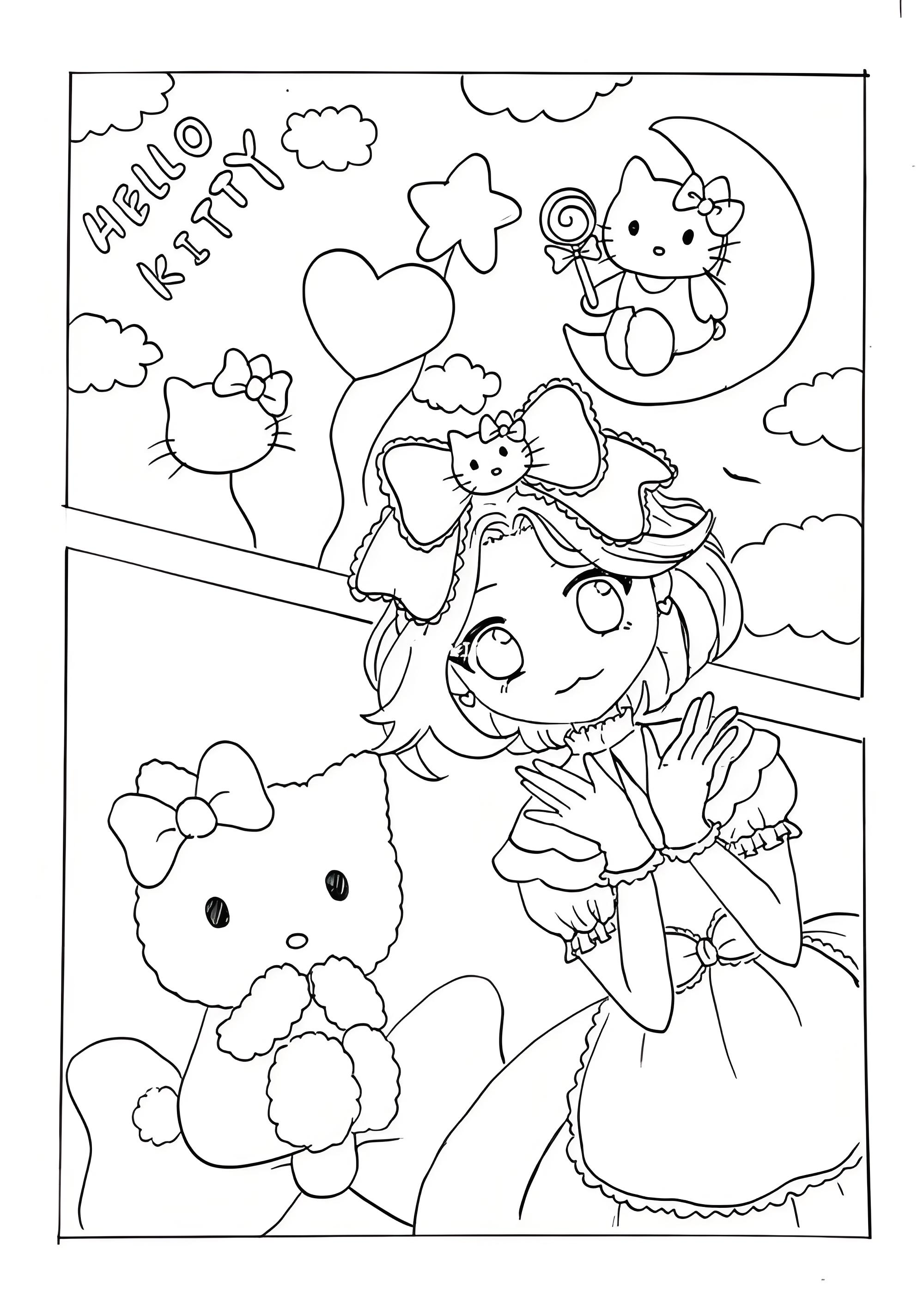 free hello kitty coloring pages - coloring books