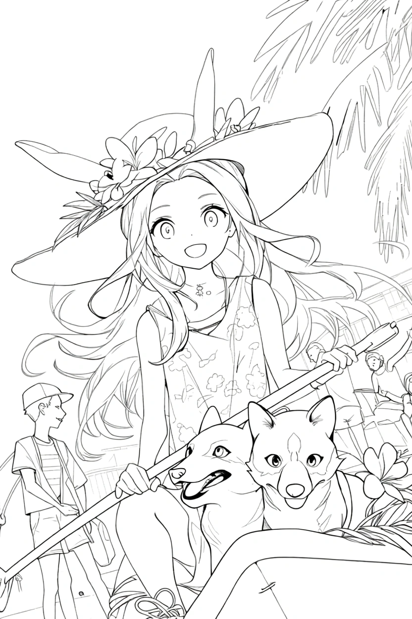 anime coloring page - cute coloring pages