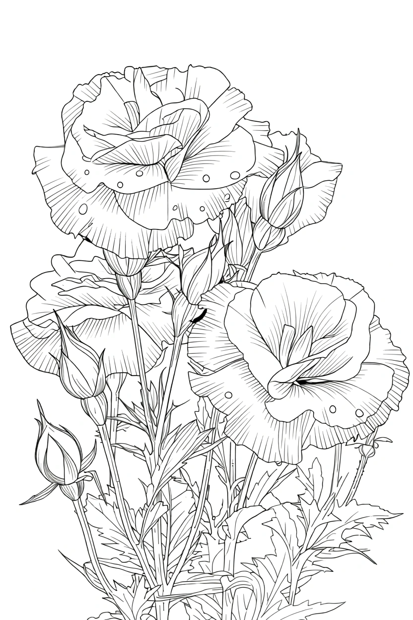 flower coloring pages for adults - coloring page