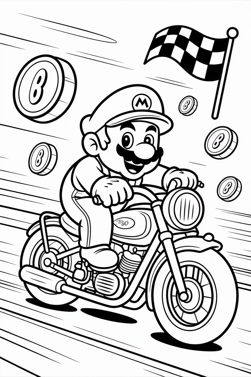 mario characters coloring pages - coloring pages for adults